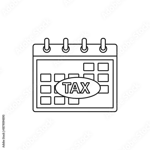 Tax Deadline Calendar with Tax Document Illustration for Financial Planning