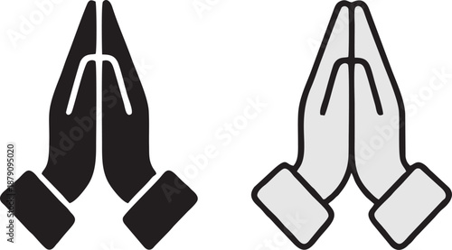 Hands Icon Silhouette And Outline Vector