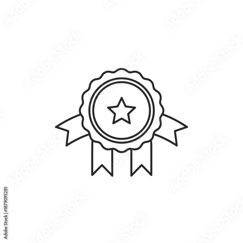 Award Ribbon with Star and Ribbon for Excellence Recognition and Achievement