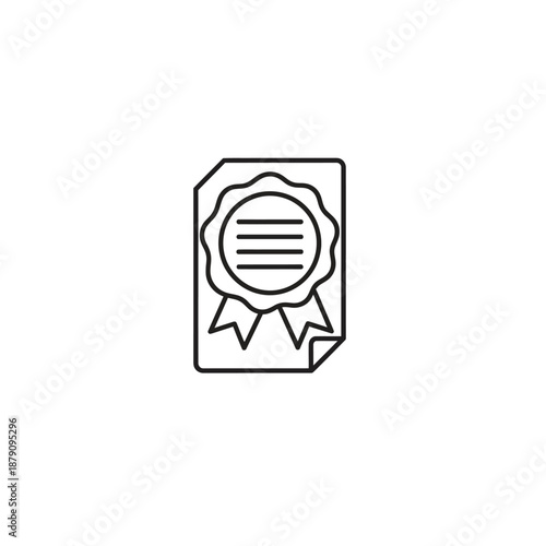 Award Certificate with Ribbon and Seal for Achievement Recognition