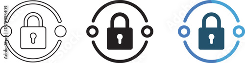 Secure global connection icon set vector isolated on transparent background for web and app