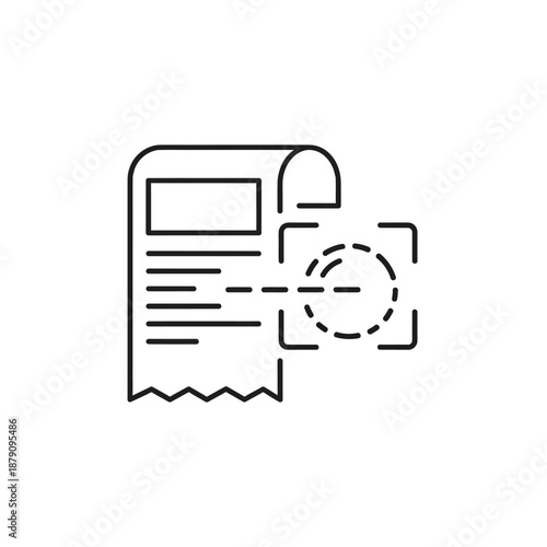 Close-up of Digital Receipt with Scan Icon for Transaction Confirmation