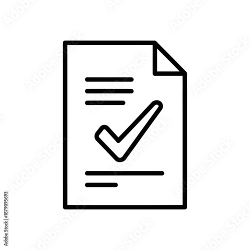 Close-up of Important Document with Checkmark for Verification or Approval