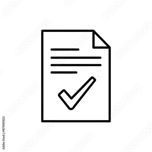 Close-up of a Verified Document with Checkmark Symbol for Approval