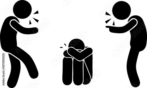 Bullying And Verbal Abuse Victim Silhouette Concept