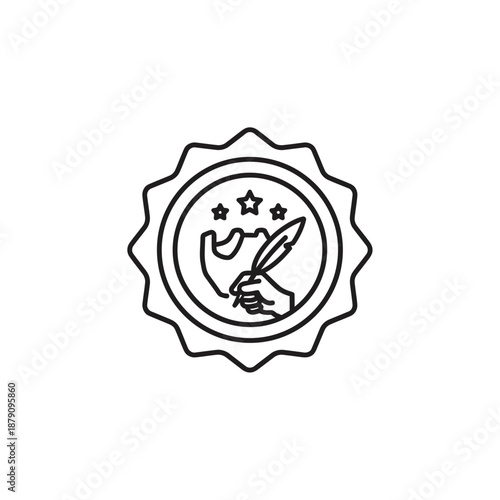 Creative Hand Paintbrush Icon with Artistic Stars for Design Concepts