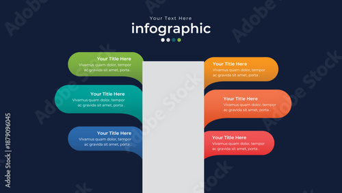Data Visualization: An abstract infographic graphic, showcasing data in a visually appealing and organized manner, perfect for presentations.