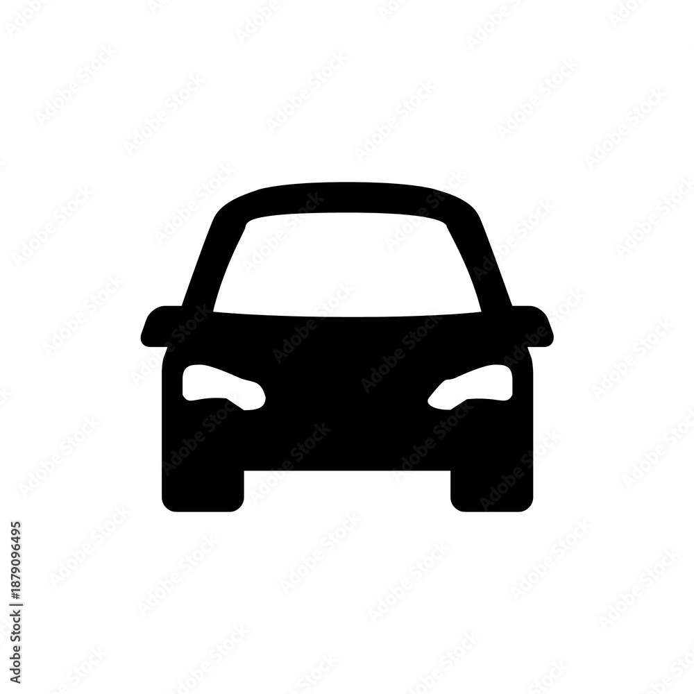 Obraz premium Car icon front view isolated on white background