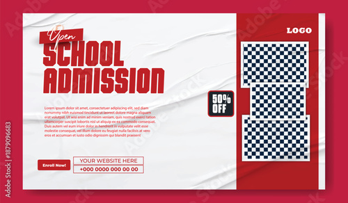 School admission brochure with images of happy students