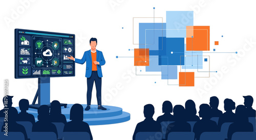 Smart agriculture technology presentation showing future trends to stakeholders
