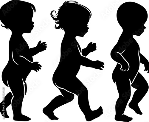 Toddler First Steps Walking Baby Silhouette Collection