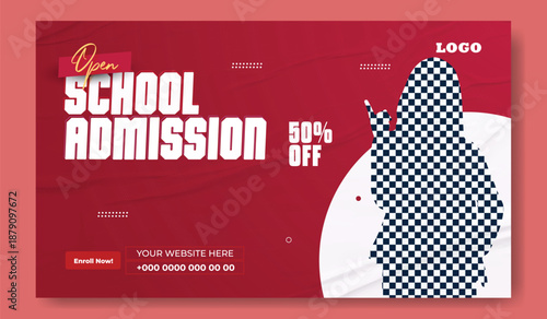 Back to school concept with two happy students on blue background.
Back to school sale advertisement with yellow backpack and discount offer.