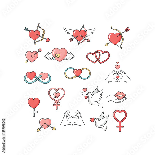 Digital illustration Page Page Page era Page Page Page Page of love hearts holding each Page rende Page cher encounter,ornyx,