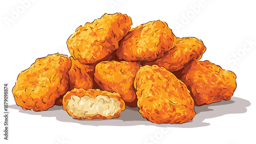 Cartoon Style Chicken Nugget Clipart Vector Illustration for Design Projects