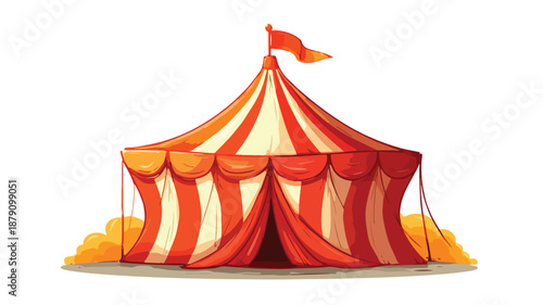 Colorful Circus Tent Cartoon Style Vector Illustration for Events Promotion