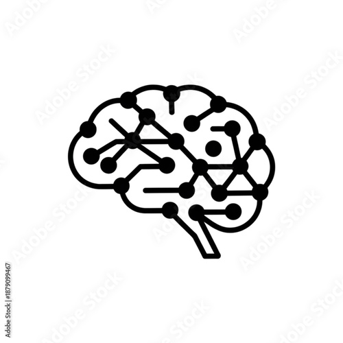 Human Brain Neural Network Illustration.