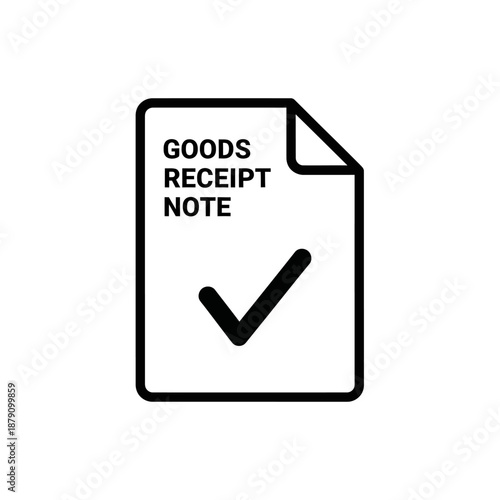 Business Document Icon Featuring Goods Receipt Note and Checkmark