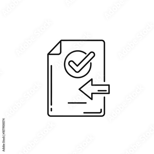 Checklist Document with Approval Mark and Arrow for Task Completion