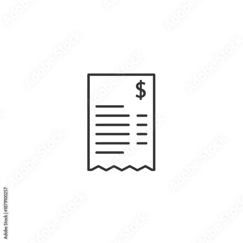 Close-up of a Financial Receipt with Dollar Sign for Business and Accounting Use