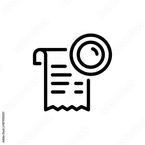 Close-up of a magnifying glass highlighting a printed document for detailed inspection