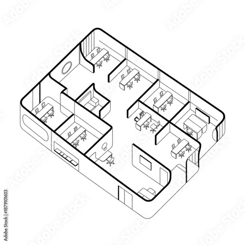 Detailed Architectural Floor Plan Illustration.