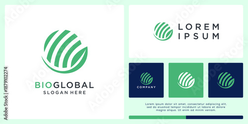 Bio global logo design template.
