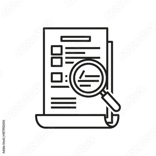 Financial Document Analysis with Search Magnifying Glass Illustration