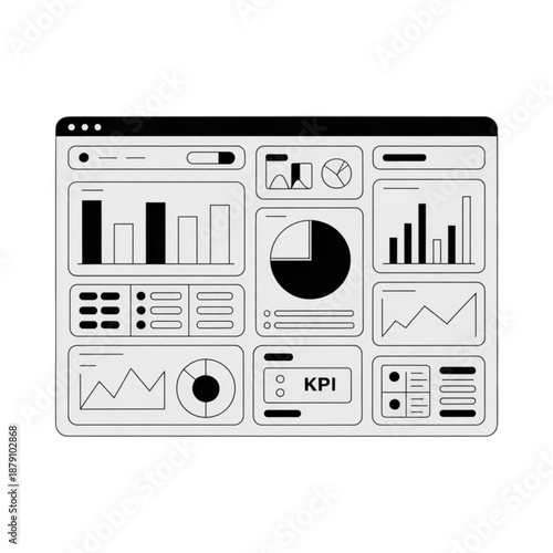 Infographic Template with Various Charts and Graphs.