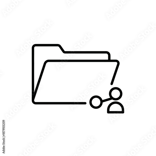 Modern Folder Icon with User Access Symbol for Digital File Management