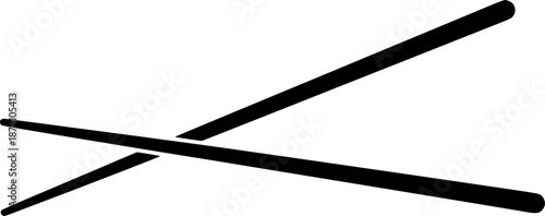 black and white silhouette of chopsticks vector on white background
