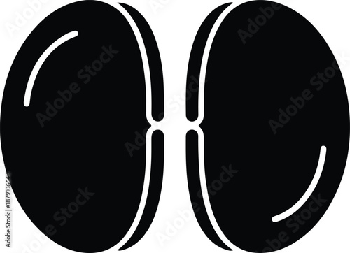 Black and white abstract symmetrical shape composition illustration vector