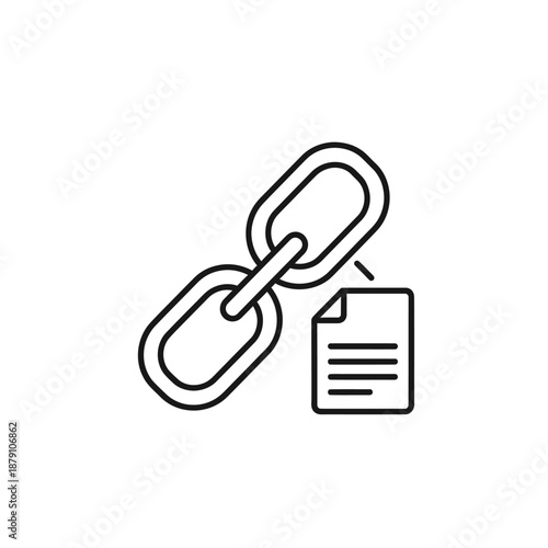 Secure Digital Connection Concept with Chain Link and Document Icon for Business Security