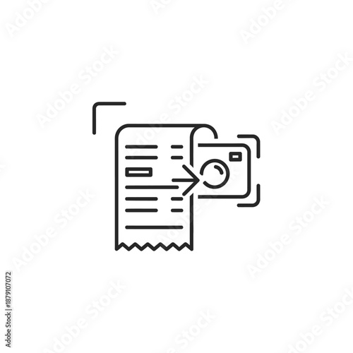 Test Receipt with Digital Scanner and Barcode for Verification or Payment