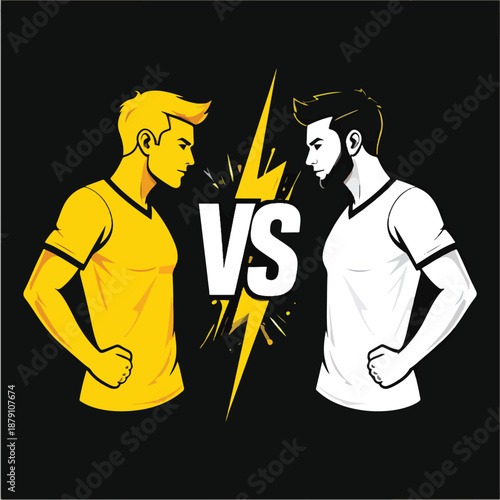 Two Men Competition Graphic Concept