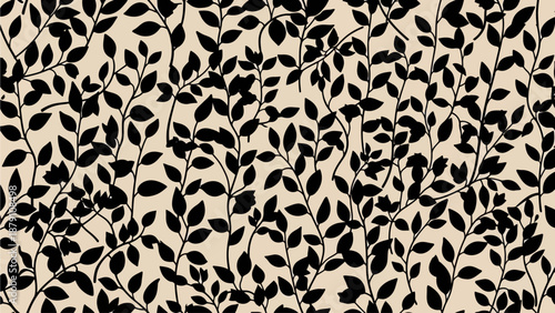 Tangled vines and leaves illustration with dense foliage and twisted branches viewed from above in a digital artwork