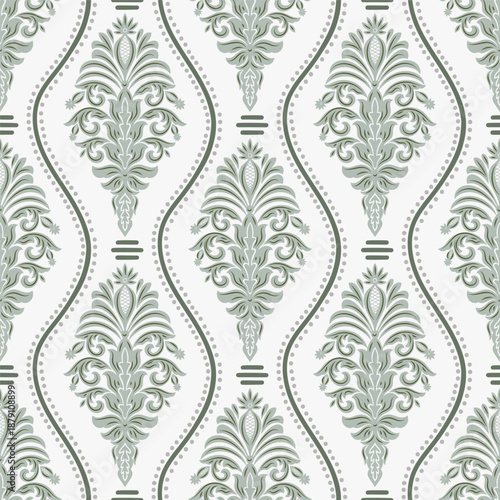 Damask modern seamless pattern element. Vintage classical old fashioned damask ornament, seamless texture for wallpapers, textile.