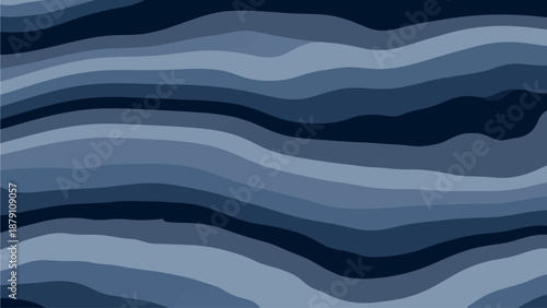 Digital artwork featuring wavy blue lines in a modern abstract illustration from a front viewpoint