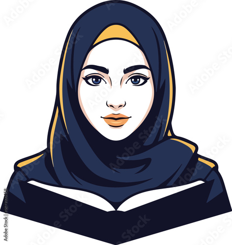 Woman in Hijab Illustration Portrait