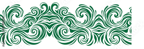 Green Swirls Decorative Border Vector Illustration