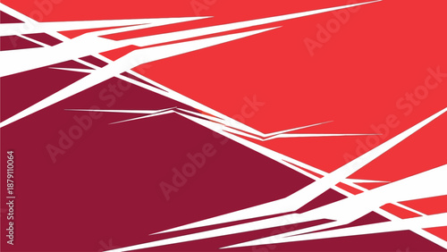 Dynamic abstract illustration featuring sharp geometric lines and vibrant red gradient colors from a modern viewpoint