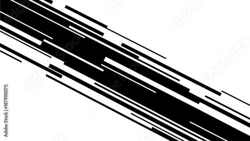 Abstract black lines intersecting on a white background from a diagonal viewpoint, illustration