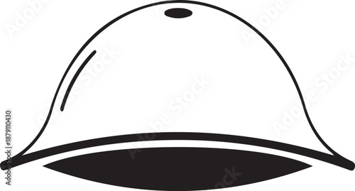 Elegant classic bowler hat silhouette vector illustration, a versatile fashion accessory graphic for retro themes and sophisticated designs