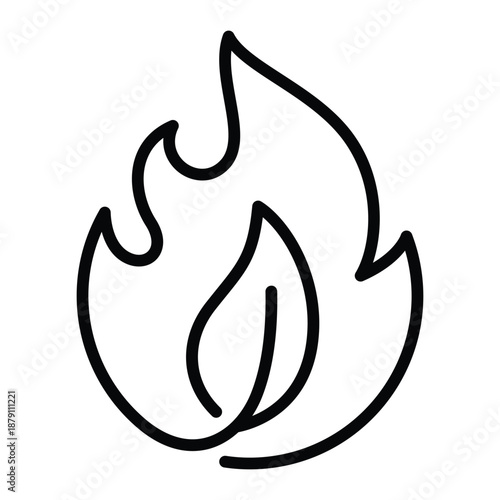 Outline biogas icon for methane energy and renewable organic fuel.