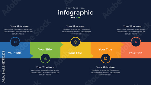 Data Visualization: An abstract infographic graphic, showcasing data in a visually appealing and organized manner, perfect for presentations.