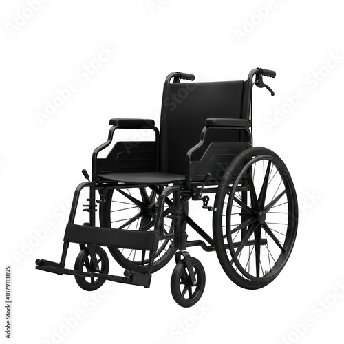 Black wheelchair isolated on transparent background