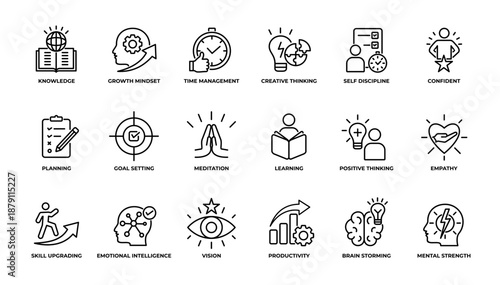 Personal Growth icons pack collection. Vector illustration 
