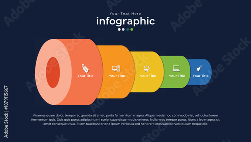 Data Visualization: An abstract infographic graphic, showcasing data in a visually appealing and organized manner, perfect for presentations.