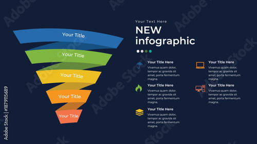 Data Visualization: An abstract infographic graphic, showcasing data in a visually appealing and organized manner, perfect for presentations.