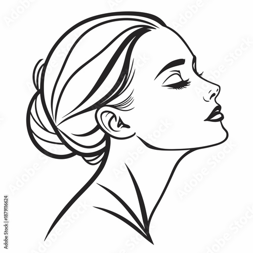 Elegant woman with stylish hair profile