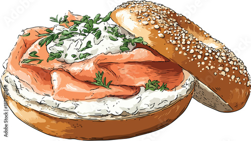Bagel and Lox Vector Art and Illustration for Visual Content Creation